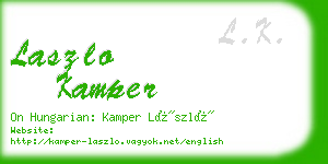 laszlo kamper business card